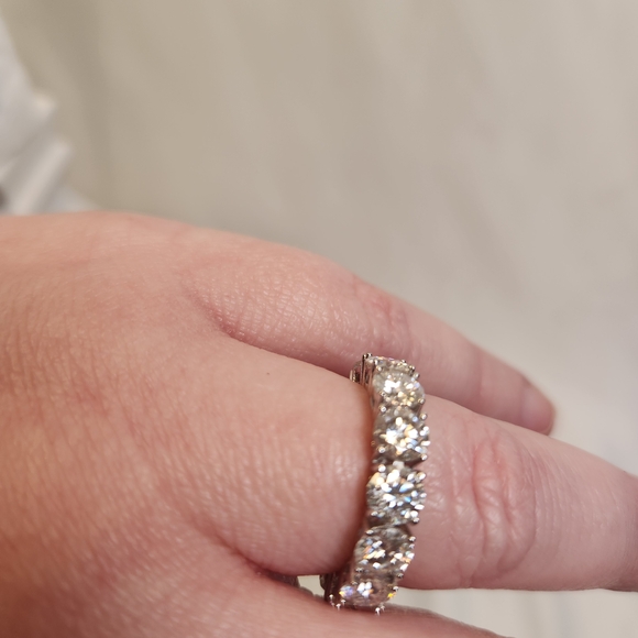 Moissanite And Sterling Silver Ring Size 8 - Picture 6 of 7